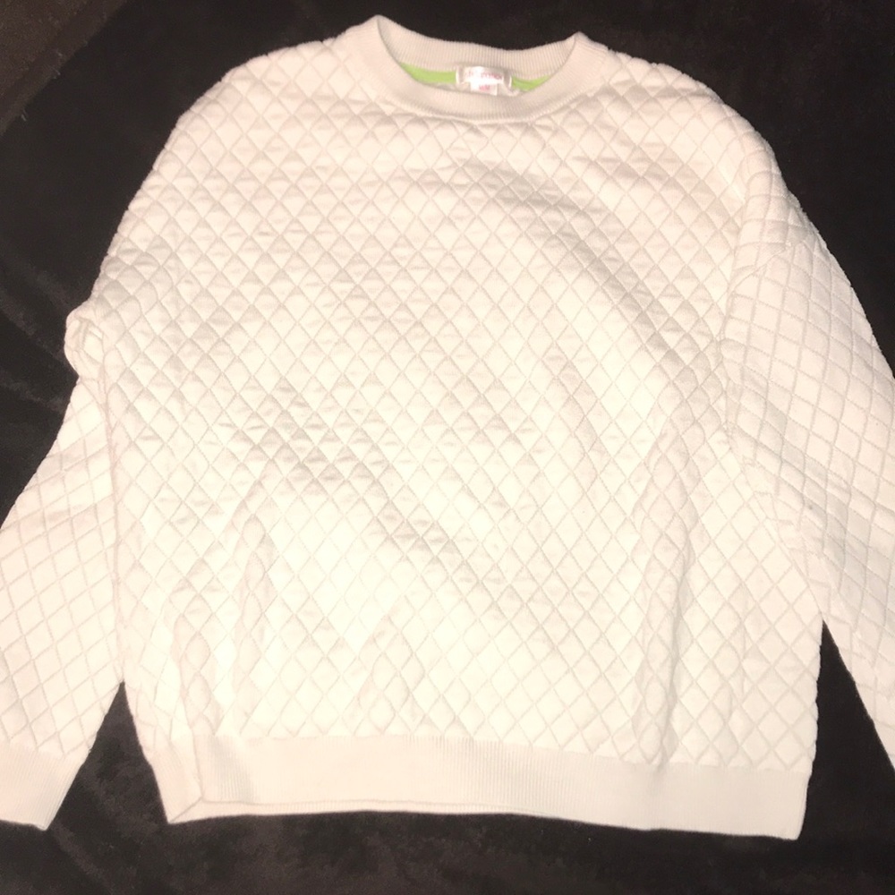 Off-white quilted pullover